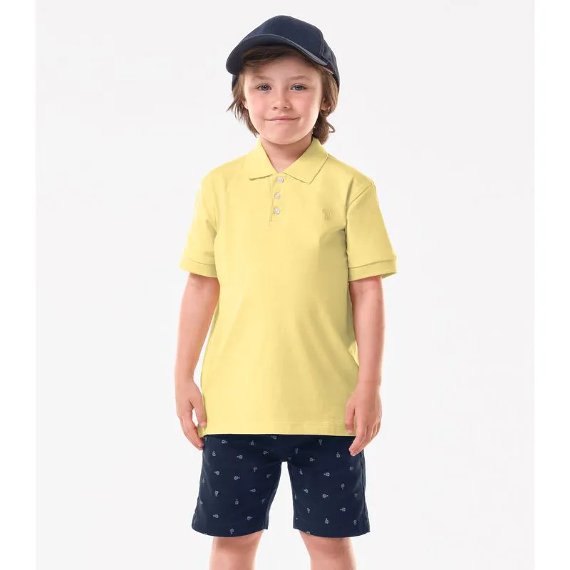 Conjunto Infantil Polo Com Bermuda Trick Nick Amarelo 12