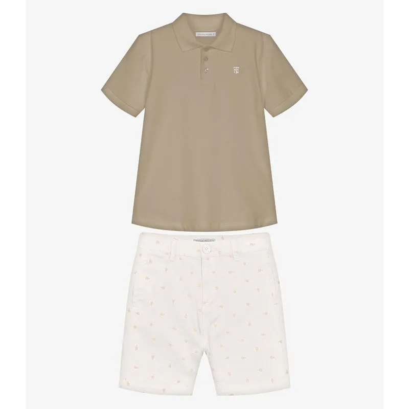 Conjunto Infantil Polo Com Bermuda Trick Nick Marrom 14