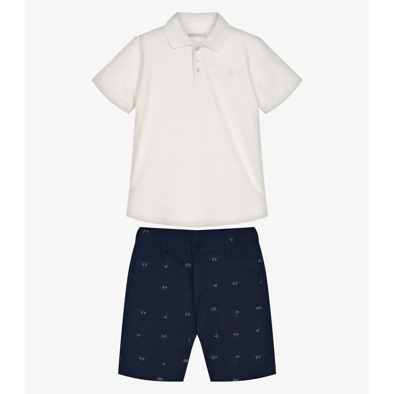Conjunto Infantil Polo Com Bermuda Trick Nick Bege 1