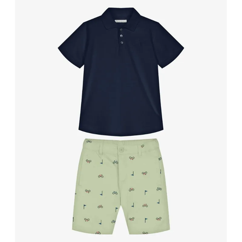 Conjunto Infantil Polo Com Bermuda Trick Nick Azul 3