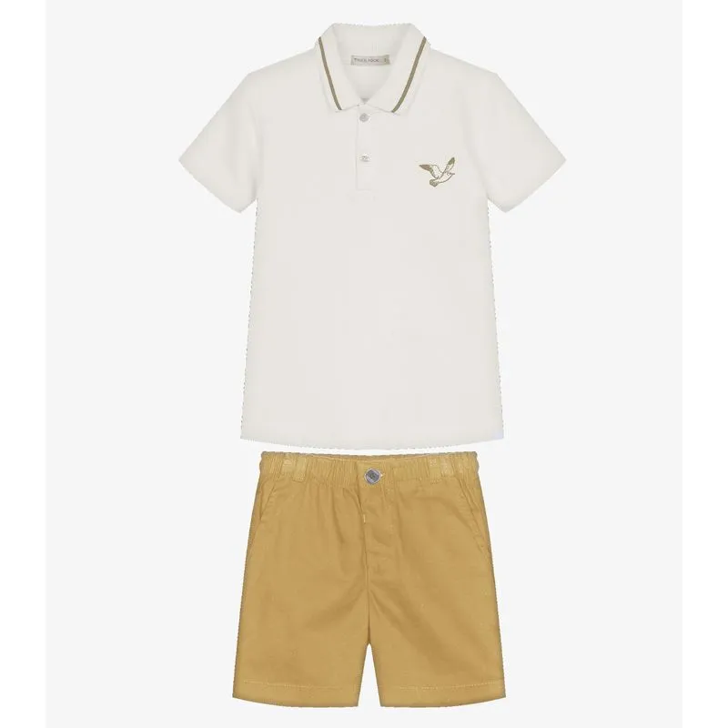 Conjunto Infantil Polo Com Bermuda Trick Nick Bege 1