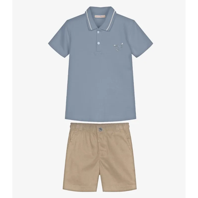 Conjunto Infantil Polo Com Bermuda Trick Nick Azul 1