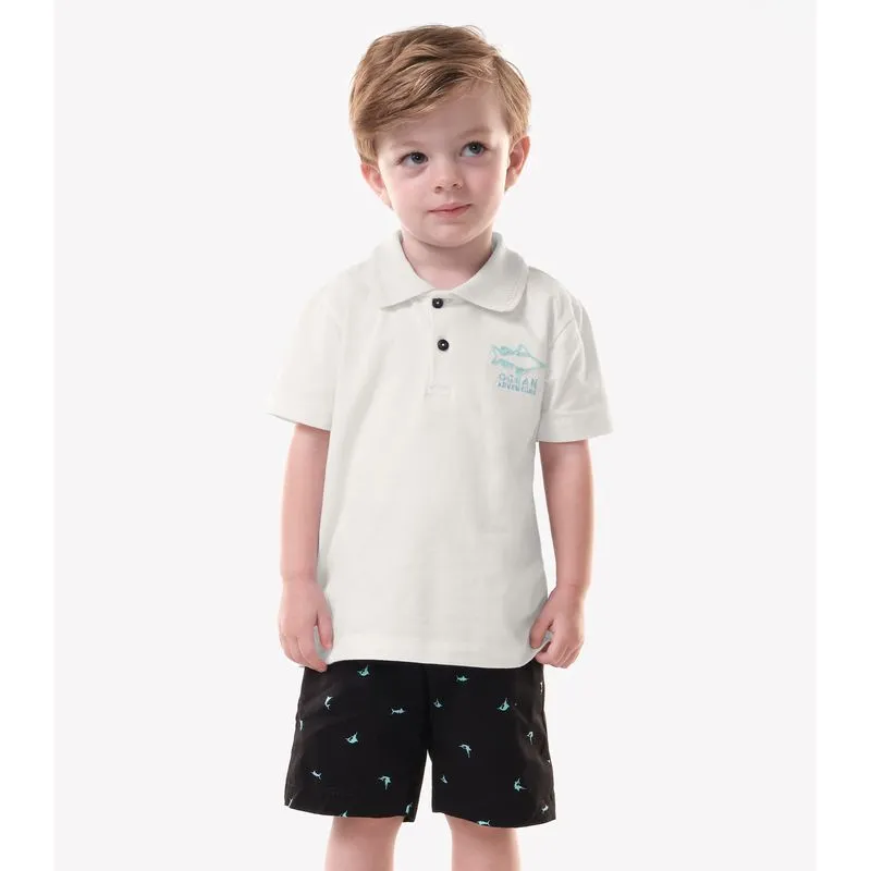 Conjunto Infantil Polo Com Bermuda Trick Nick Branco 6