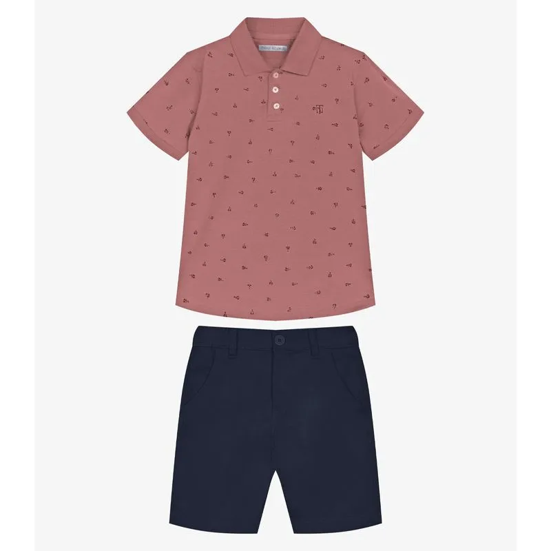 Conjunto Infantil Polo Com Bermuda Trick Nick Rosa 14