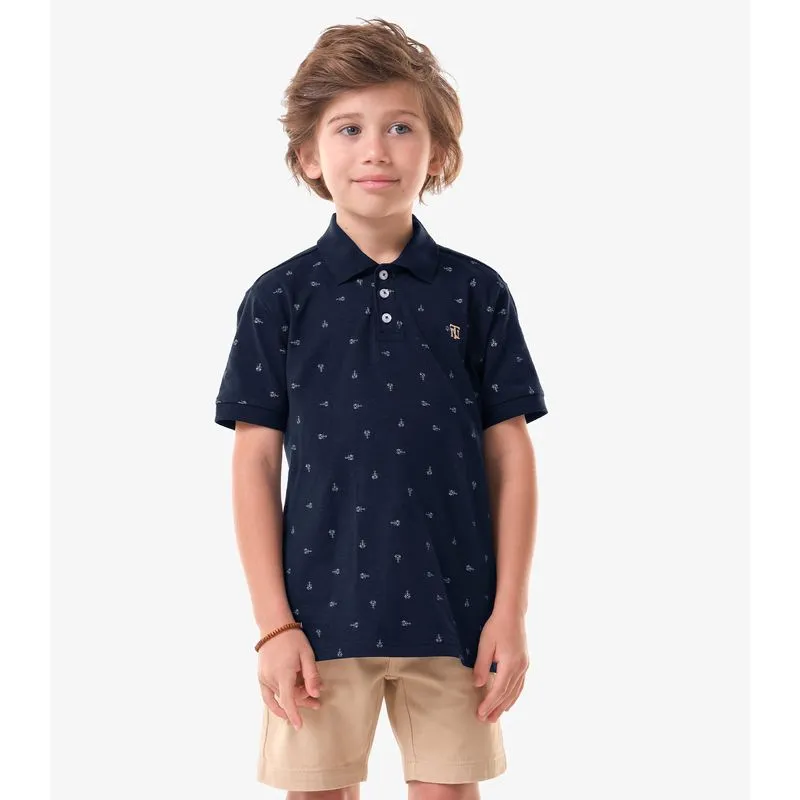Conjunto Infantil Polo Com Bermuda Trick Nick Azul 14