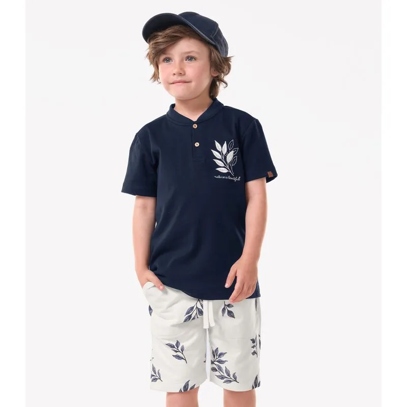 Conjunto Infantil Camiseta Com Bermuda Trick Nick Azul 8