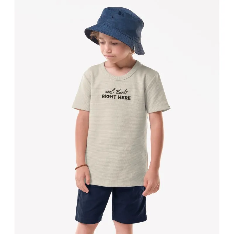 Conjunto Infantil Camiseta Com Bermuda Trick Nick Bege 12
