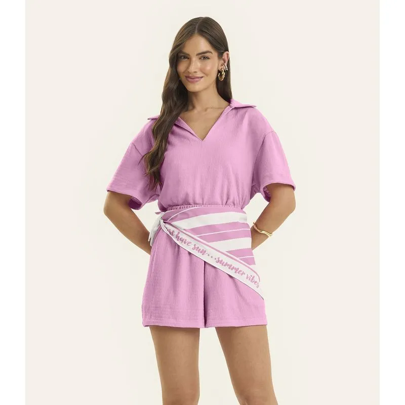 Lenço Feminino Estampado Tecido Super Soft Rovitex Rosa Un