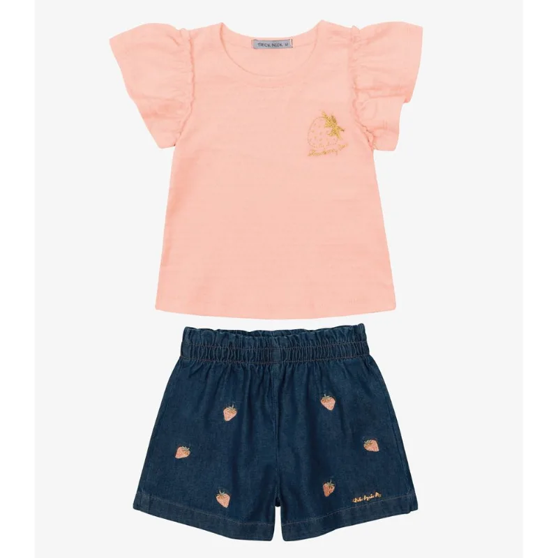Conjunto Verão Menina Curto Trick Nick Rosa G