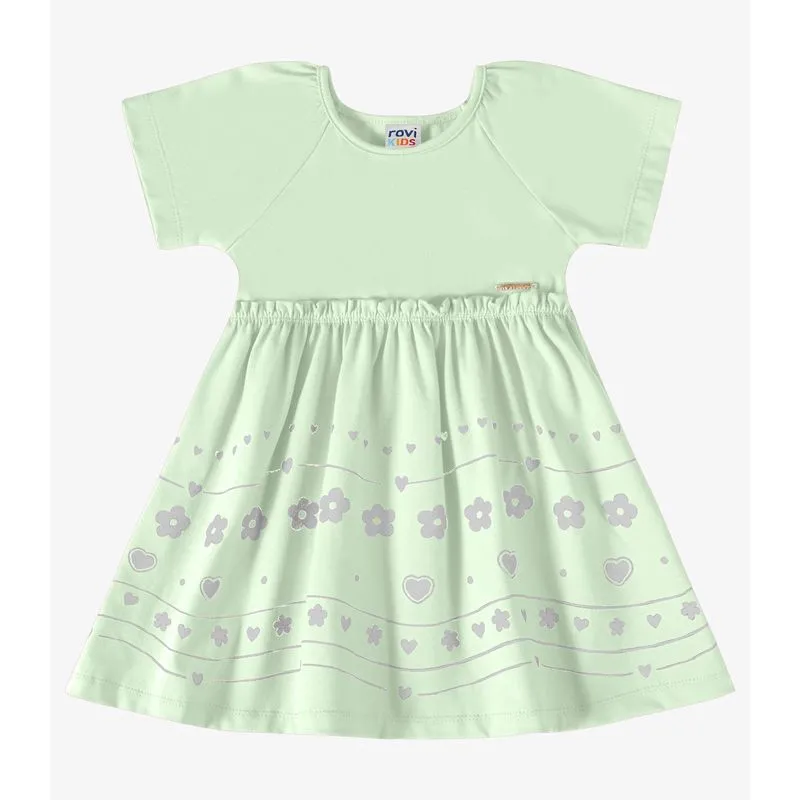 Vestido Verão Menina Estampa Localizada Rovi Kids Verde 3