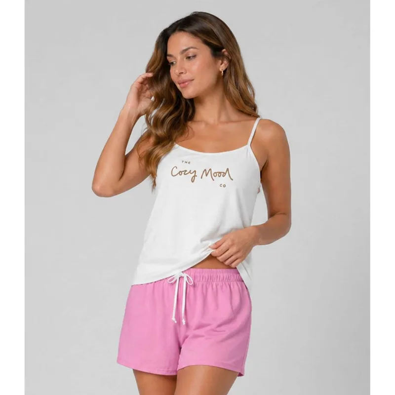 Pijama Feminino Blusa De Alça E Short Infinita Cor Rosa M