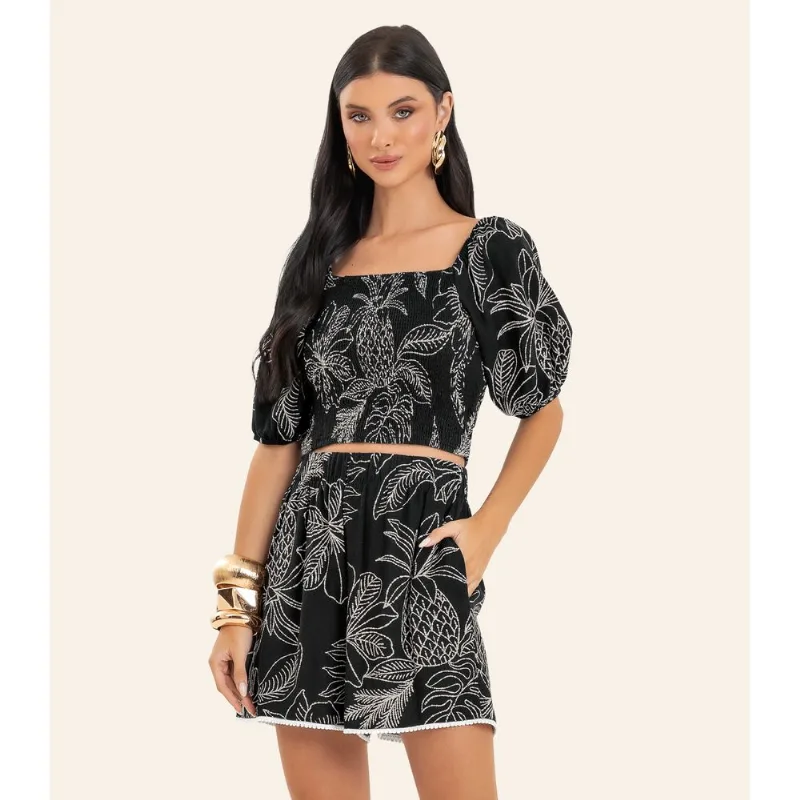 Top Feminino Com Manga Bufante Endless Preto P