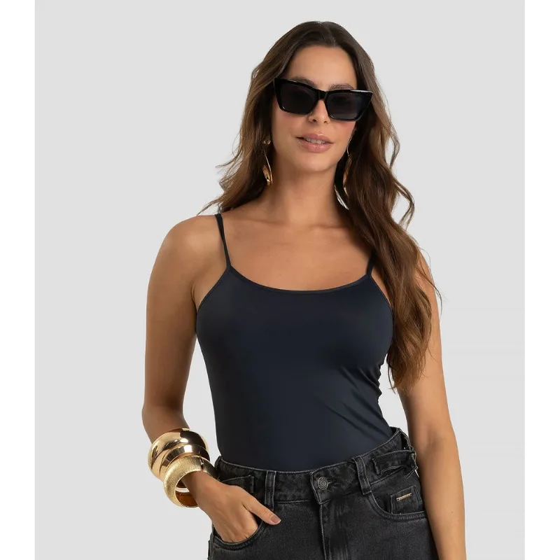 Blusa de Alça Feminina Em Poliamida Dianna Preto P