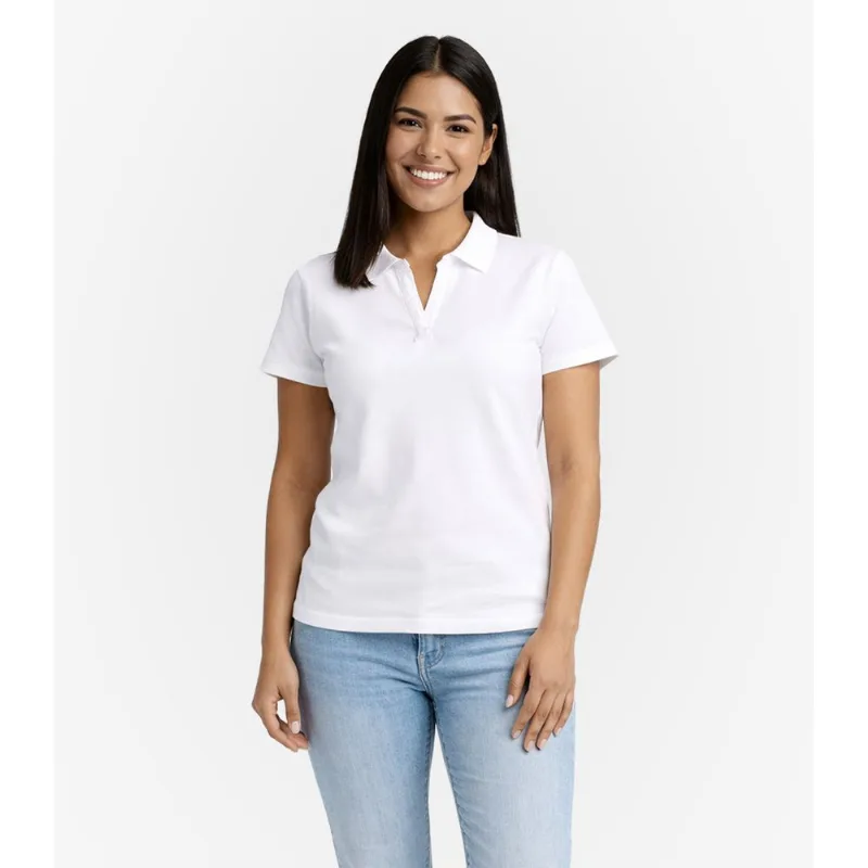 Blusa Polo Feminina Básica Algodão Infinita Cor Branco PP