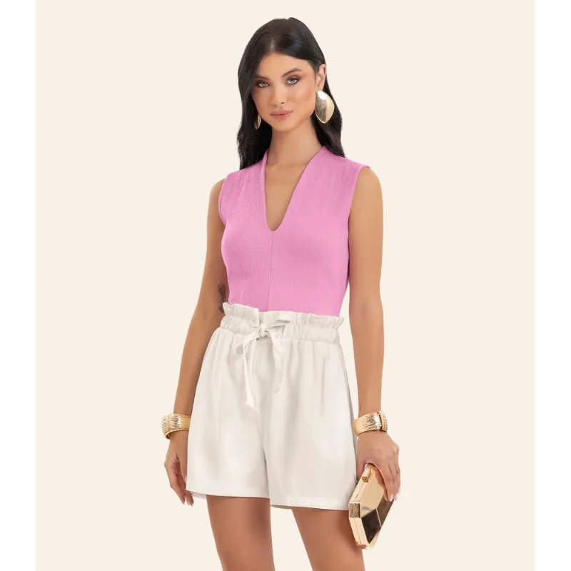 Regata Feminina Justa Decote Em V Endless Rosa M