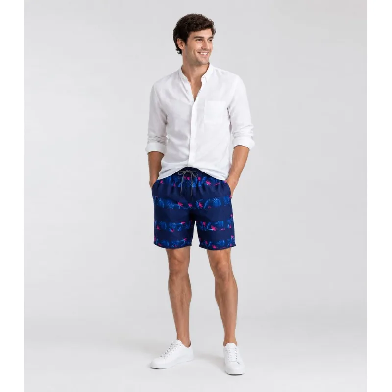 Bermuda Masculina Estampada Tactel Força Do Mar Azul GG