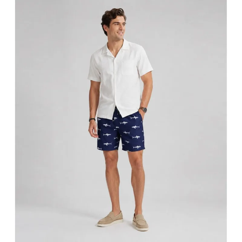 Bermuda Masculina Estampada Tactel Força Do Mar Azul G