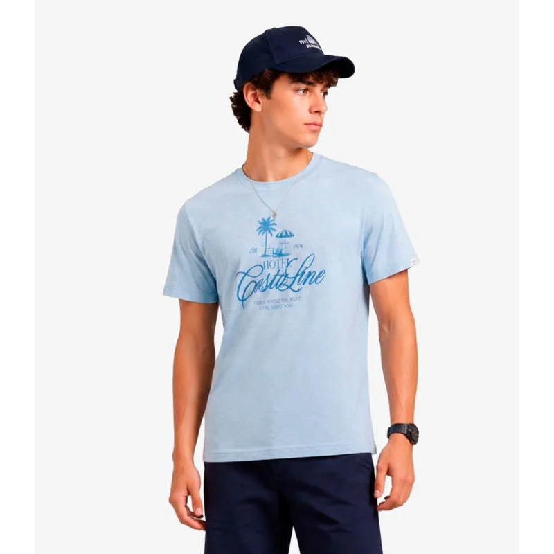 Camiseta Masculina Com Estampa Bordado Minty Azul 12