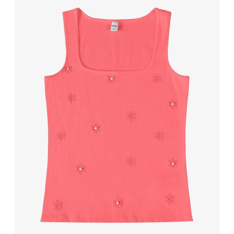 Regata Feminina Justa Com Relevo Rebite Rovitex Laranja G