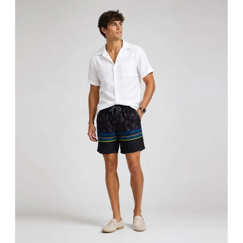 Bermuda Masculina Estampada Tactel Força Do Mar Preto M