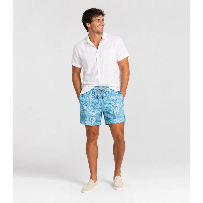 Bermuda Masculina Estampada Tactel Força Do Mar Azul GG