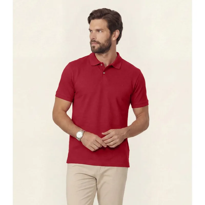 Polo Masculina em Malha Piquet Diametro Vermelho G