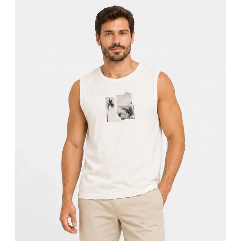 Regata Masculina Meia Malha Diametro Bege M