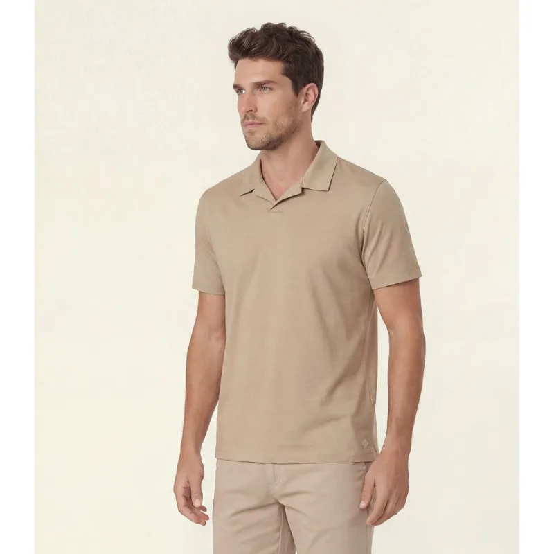 Polo Masculina em Ribana Viscose Diametro Bege G