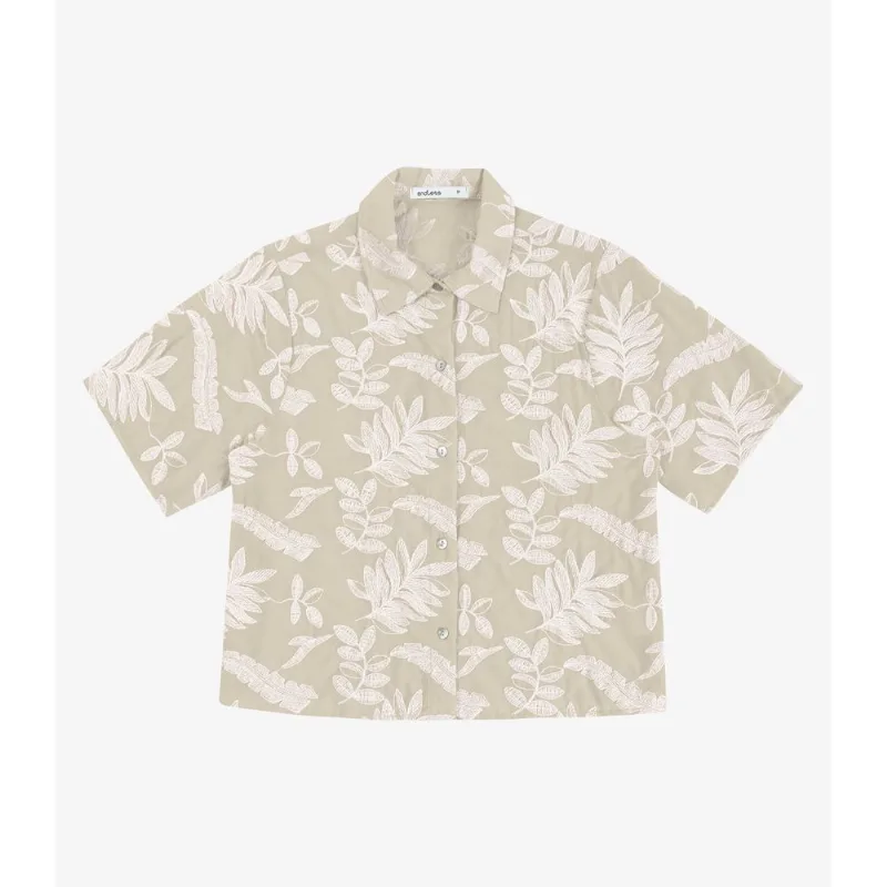 Camisa Feminina Manga Curta Bordada Endless Bege G