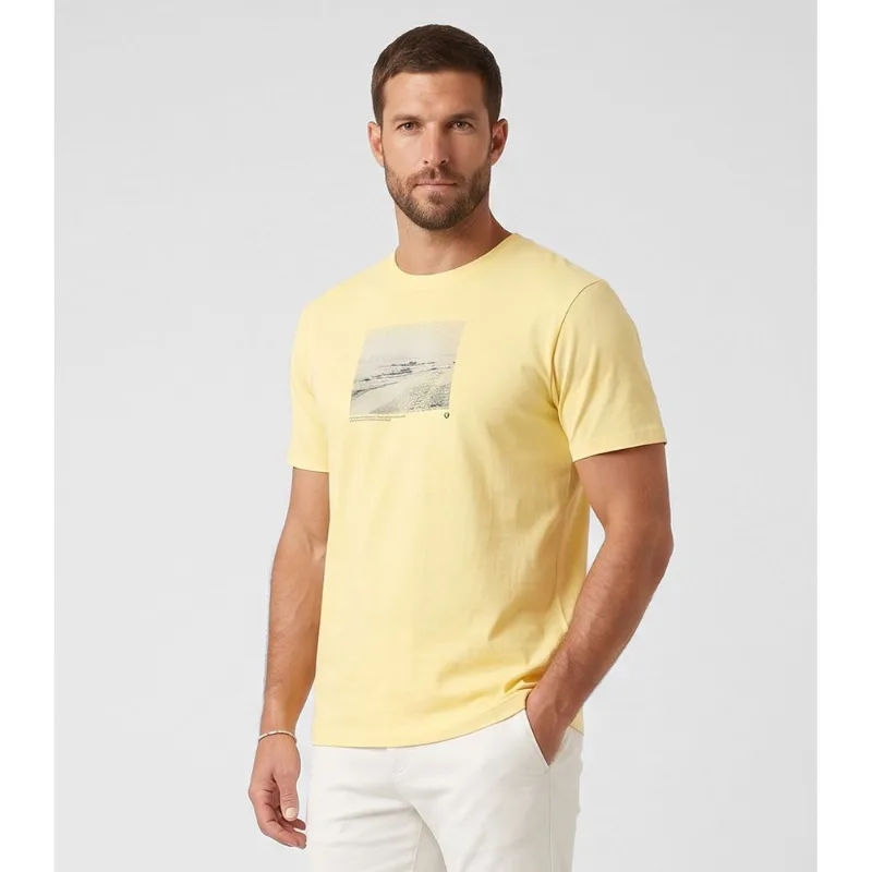 Camiseta Masculina Meia Malha Diametro Amarelo P
