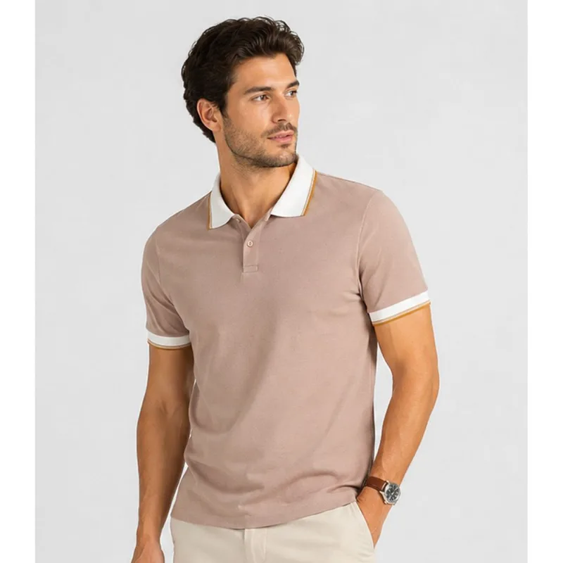 Camisa Polo Masculina Manga Curta Select Marrom GG