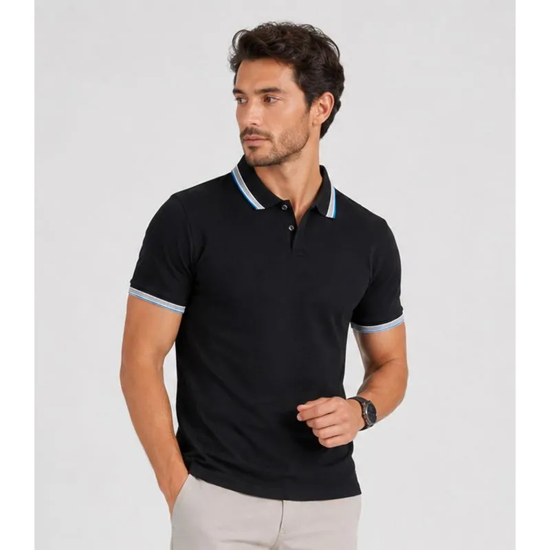 Camisa Polo Masculina Manga Curta Select Preto GG