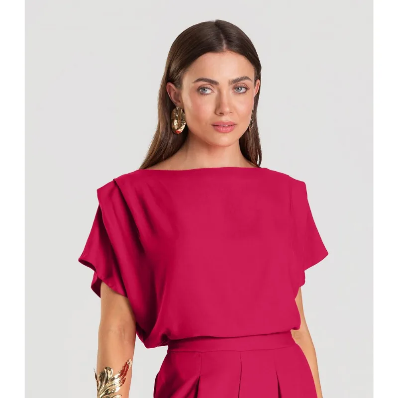 Blusa Feminina Decote Canoa Dianna Vermelho M
