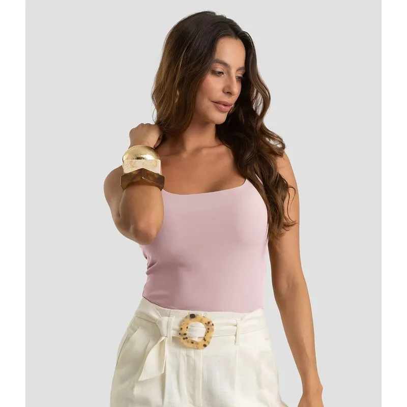Regata Feminina Poliamida Com Bojo Dianna Rosa G