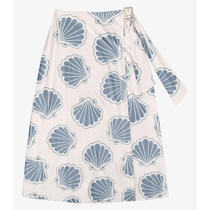 Saia Feminina Midi Transpassada Endless Azul GG