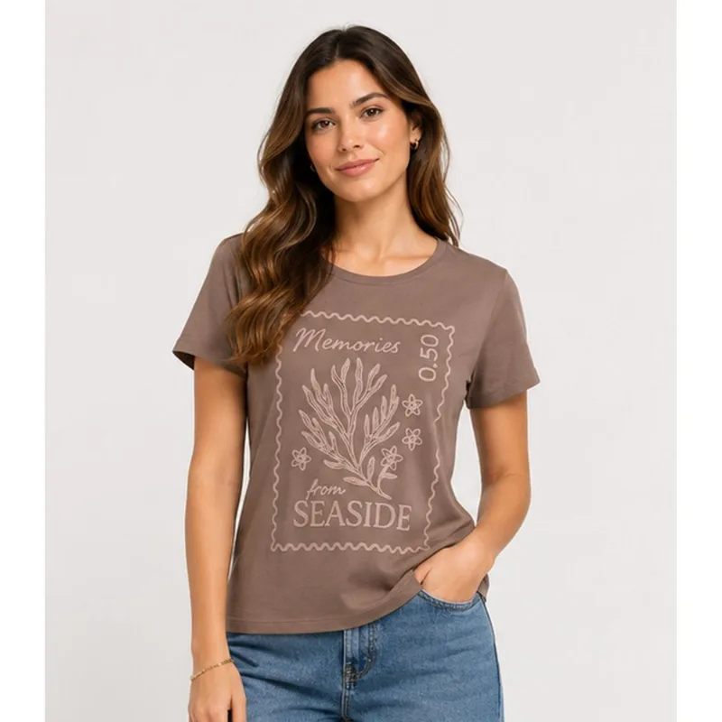 Blusa Feminina Molecotton Viscose Infinita Cor Marrom P