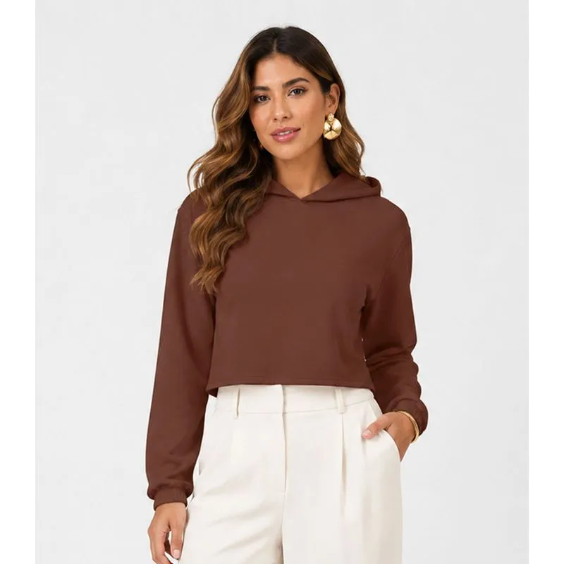 Blusão Com Capuz Feminino Em Moletom Infinita Cor Marrom M