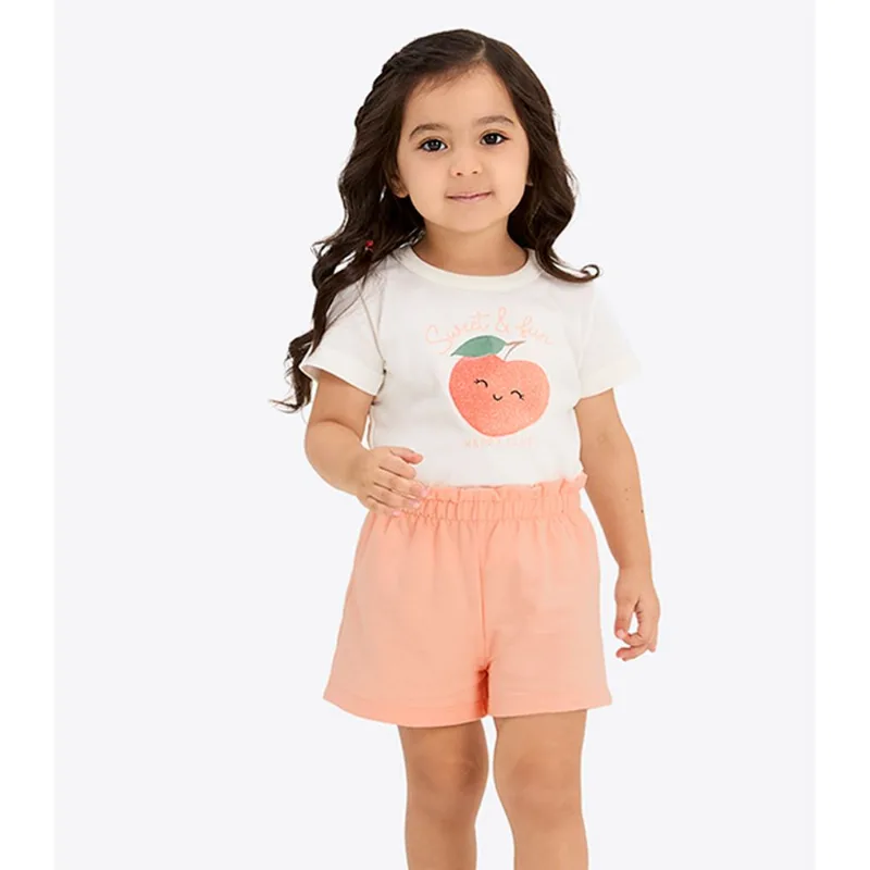 Conjunto Verão Menina Com Bordado Rovi Kids Bege 3