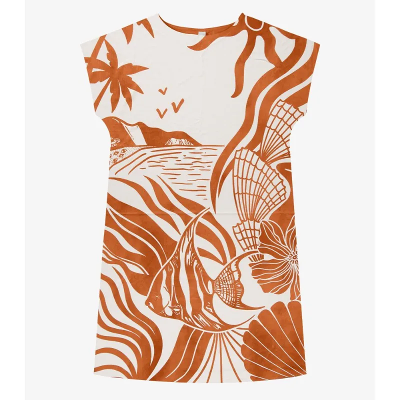Vestido Curto Feminino Visco Creponada Rovitex Laranja P