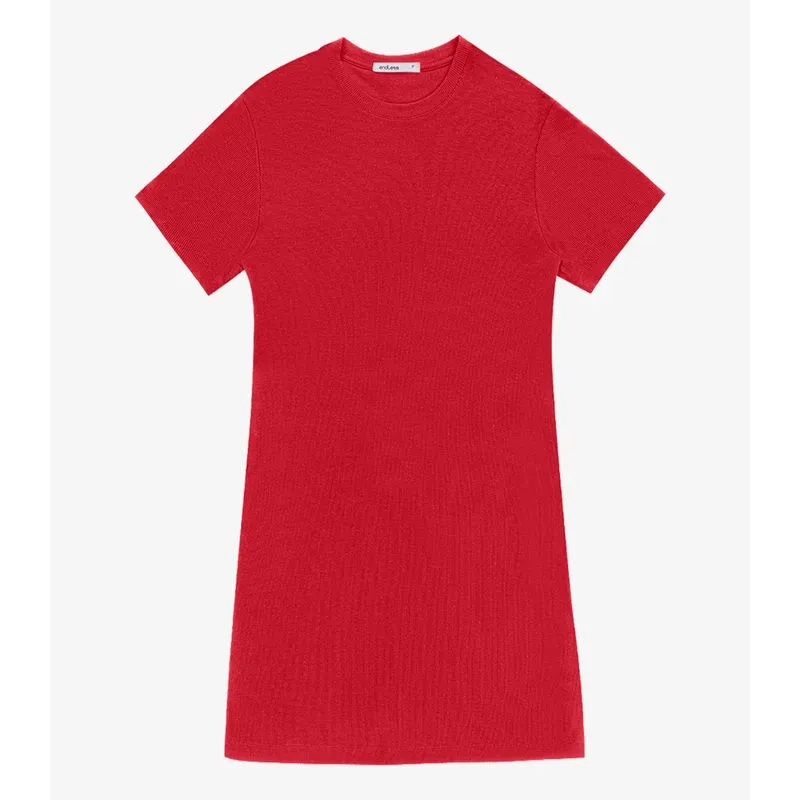 Vestido Feminino Em Ribana De Viscose Endless Vermelho P
