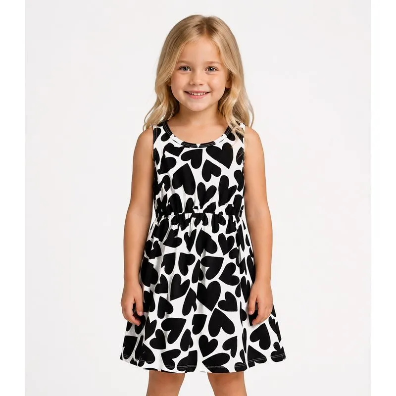 Vestido Infantil Meia Malha Estampado Select Preto 10