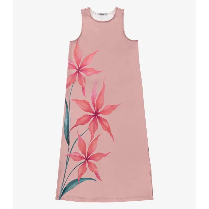 Vestido Feminino Midi Reto Endless Rosa G