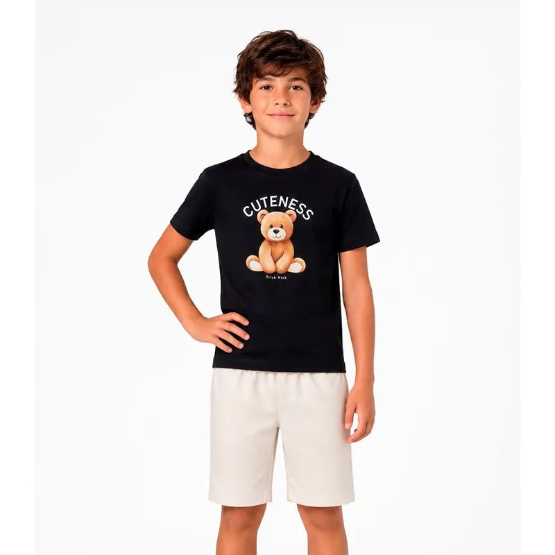Conjunto Camiseta com Bermuda Infantil Trick Nick Preto 6