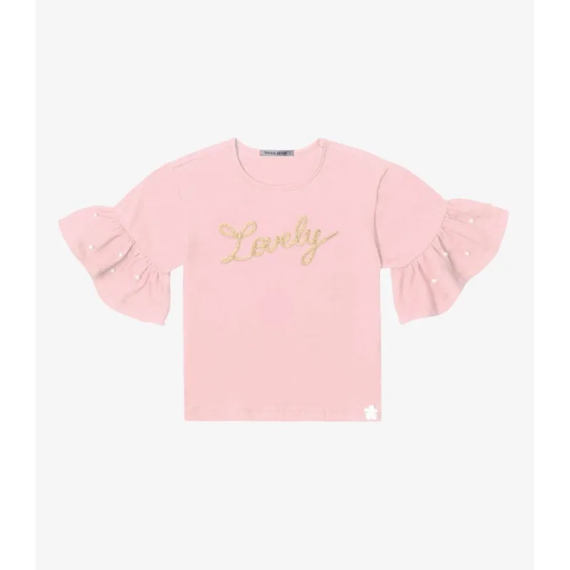 Blusa Feminina Infantil Em Cotton Leve Trick Nick Rosa 3