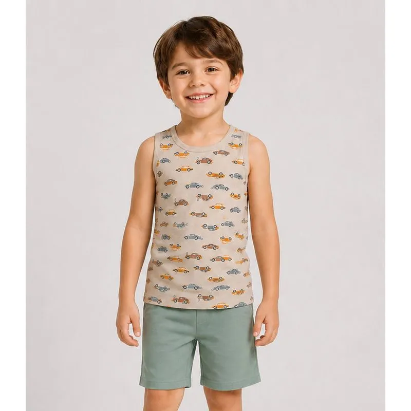 Conjunto Infantil Machão e Bermuda Select Bege 4