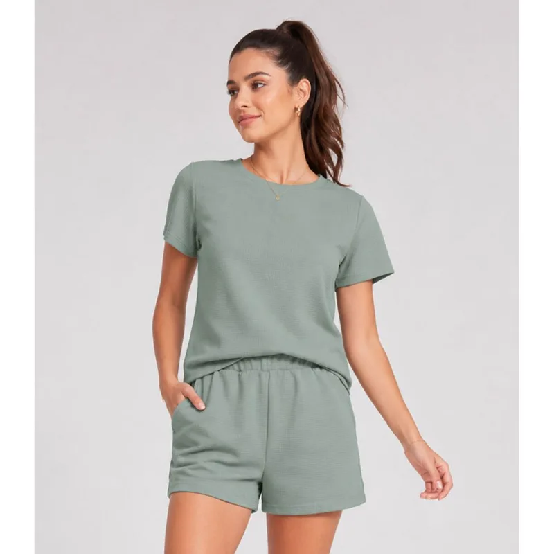 Conjunto Feminino Blusa Com Shorts Infinita Cor Verde M