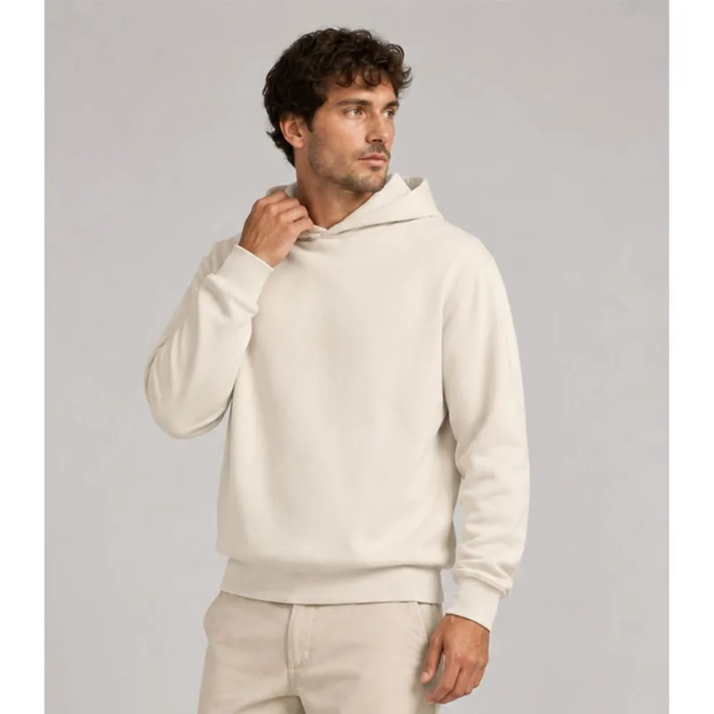 Blusão Com Capuz Em Moletom Masculino Select Bege G