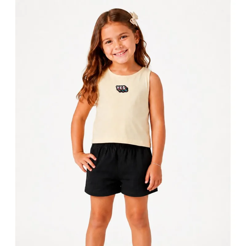 Conjunto Infantil Menina Regata Com Short Select Amarelo 10