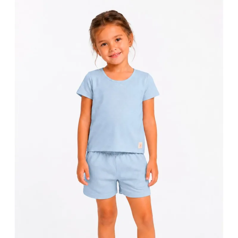 Conjunto Blusa Com Shorts Infantil Select Azul 6