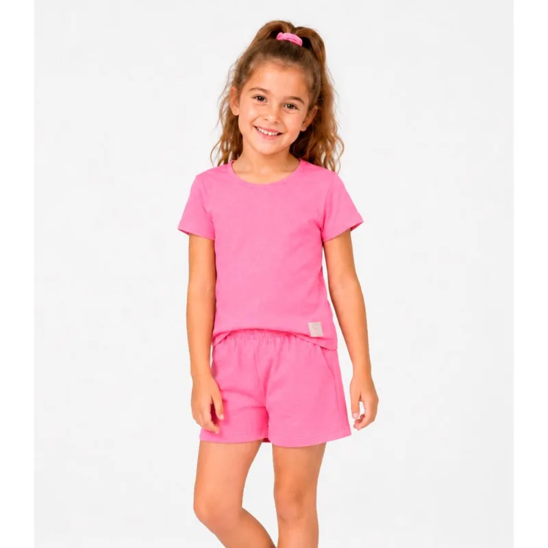Conjunto Blusa Com Shorts Infantil Select Rosa 8
